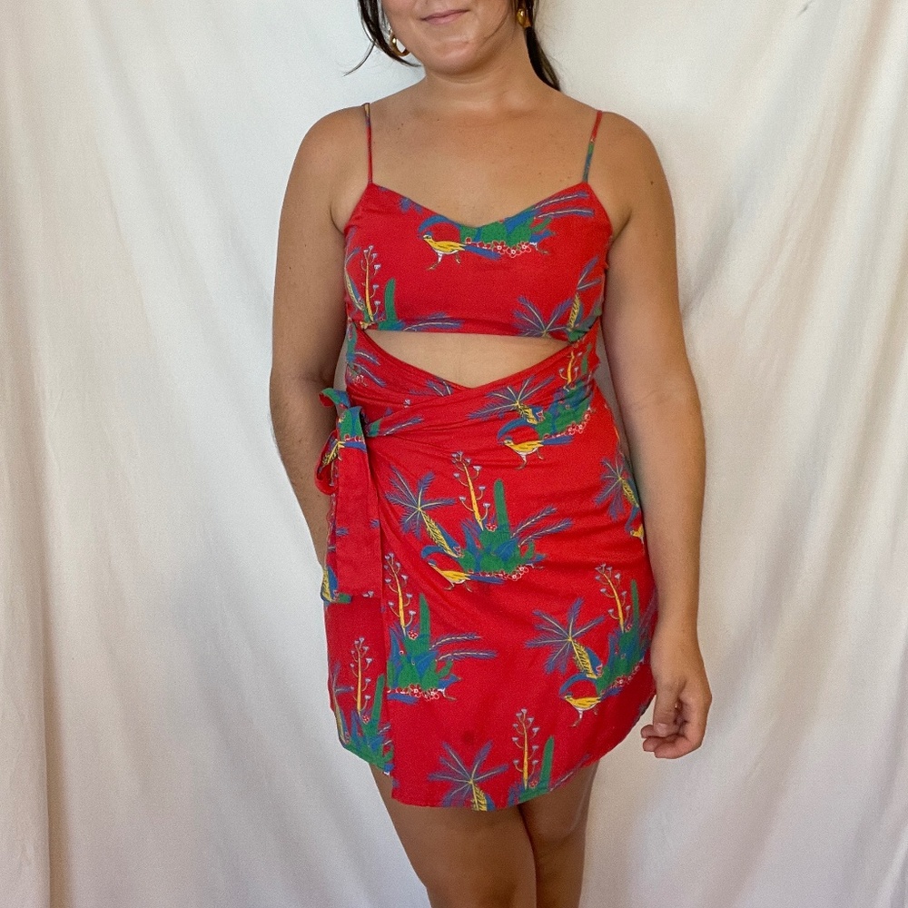 Tropical Wrap Dress